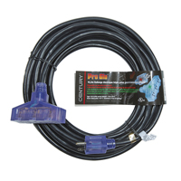 MILSPEC PRO GLO® 12/3 SJTW LIGHTED TRIPLE TAP EXTENSION CORD WITH CGM 50'