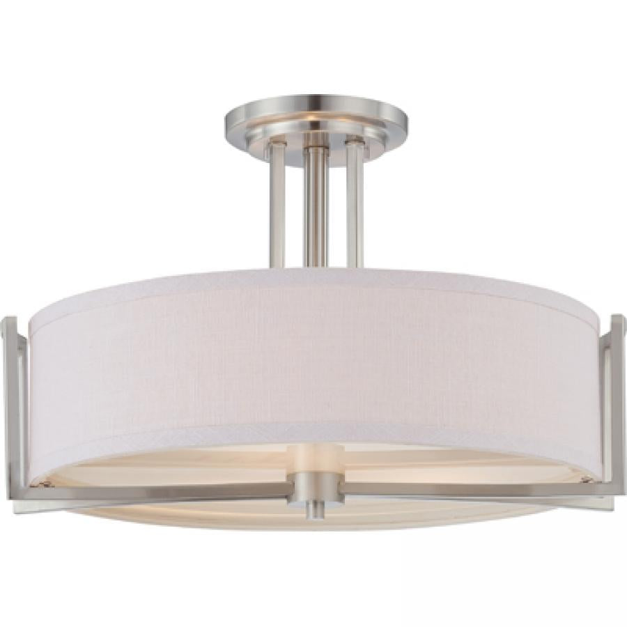 NUVO LIGHTING GEMINI 3 LT SEMI FLUSH SL GRAY #60/4758