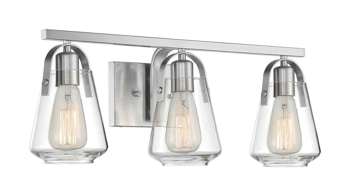 NUVO LIGHTING SKYBRIDGE 3 LIGHT VANITY BN #60/7113