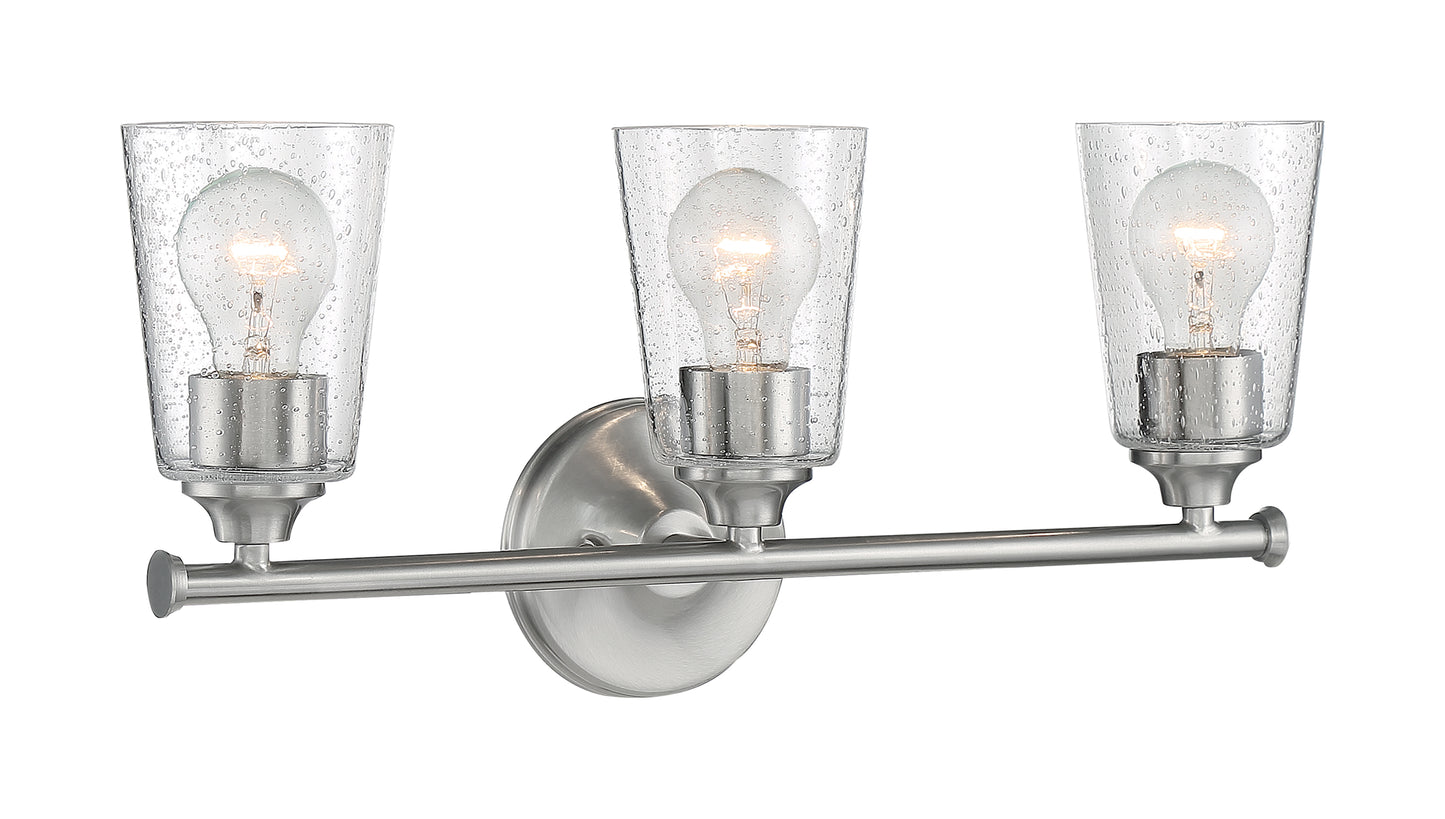 NUVO LIGHTING BRANSEL 3 LIGHT VANITY BN #60/7183