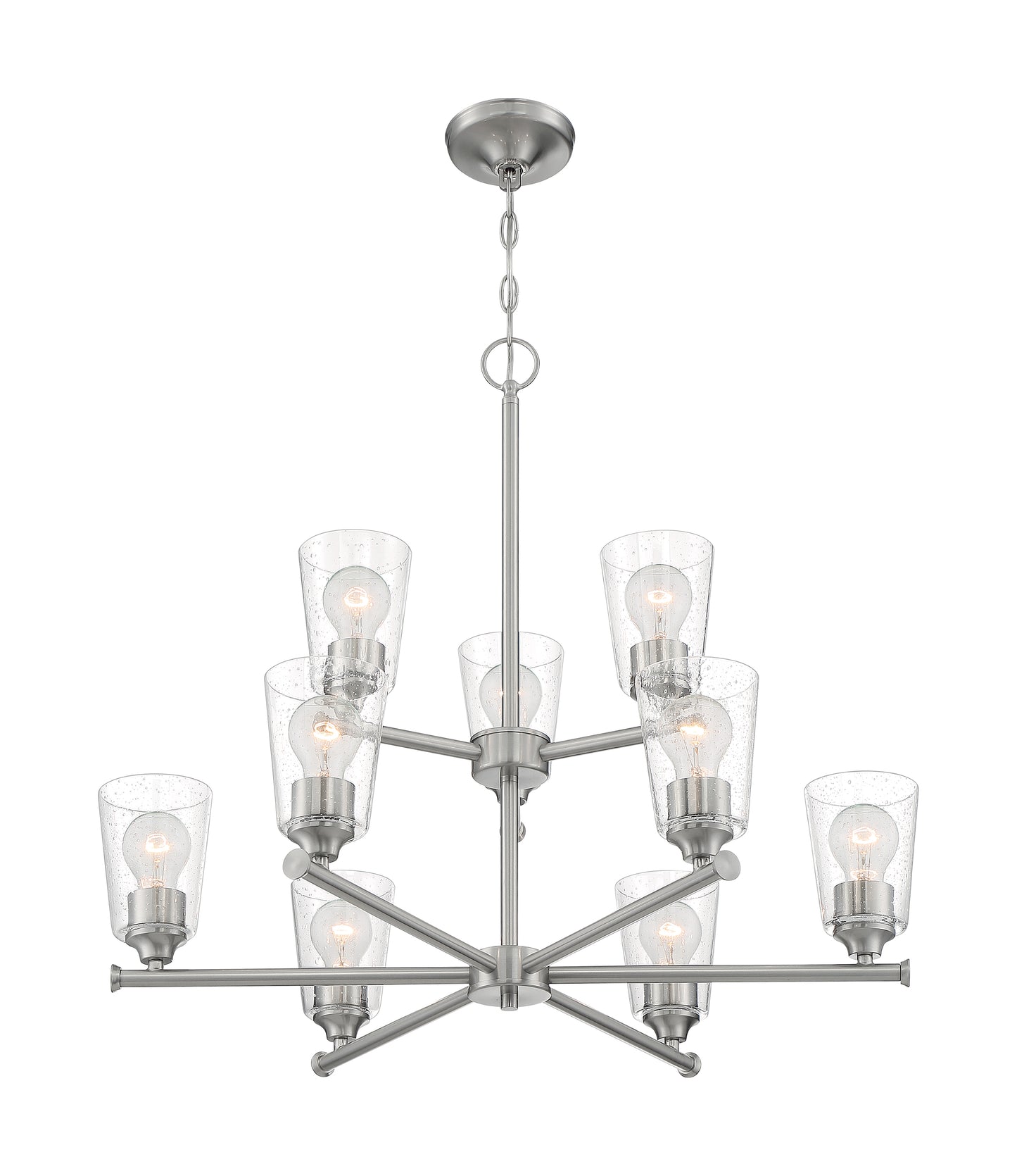 NUVO LIGHTING BRANSEL 9 LIGHT CHANDELIER BN #60/7189