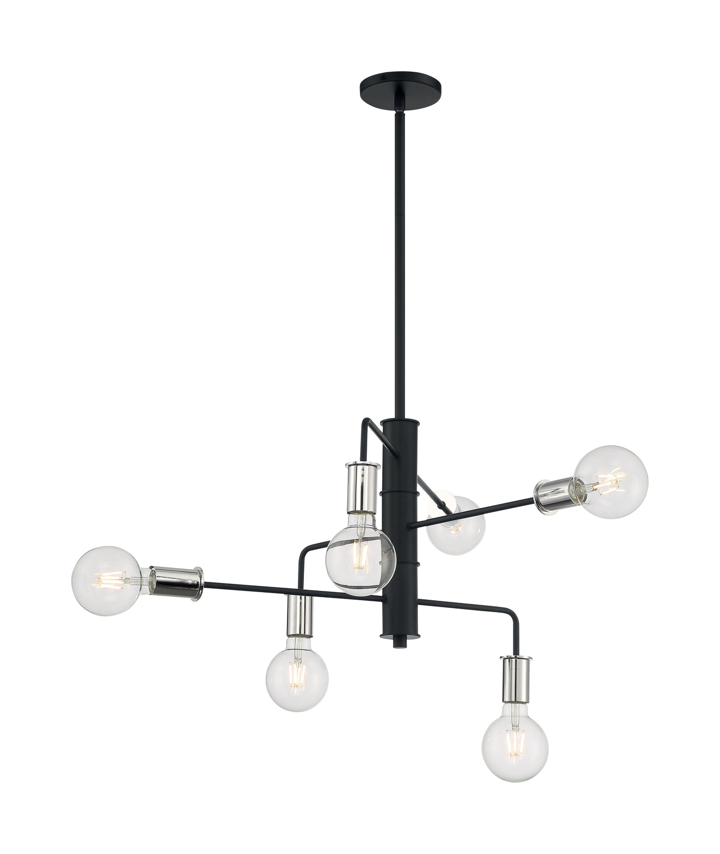 NUVO LIGHTING RYDER 6 LIGHT CHANDELIER BK PN #60/7354
