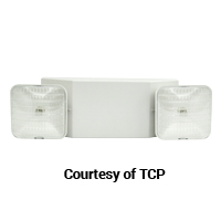 TCP EMERGENCY LIGHT WHITE HOUSING SQUARE HD