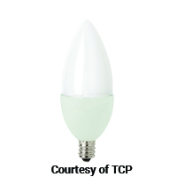 TCP LED 4W DIMMABLE CANDELABRA FROSTED BLUNT TIP - 2700K
