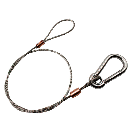 FEHR 39312-30S 1 / 8 X 30" STAINLESS SAFETY CABLE W 5/16 HOOK