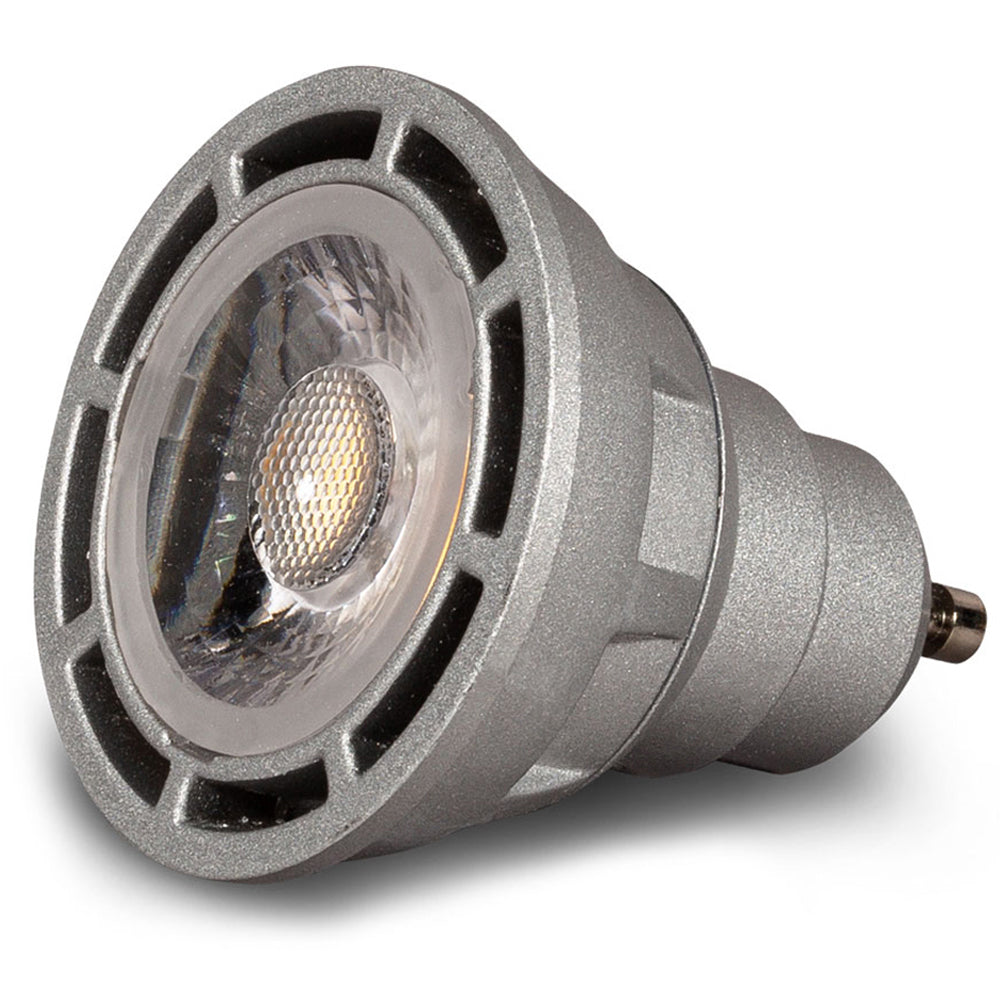 GU10 bi-pin base 7W 120V 24° 6000K Silver Architectural Grade Single CCT Bulbs #
