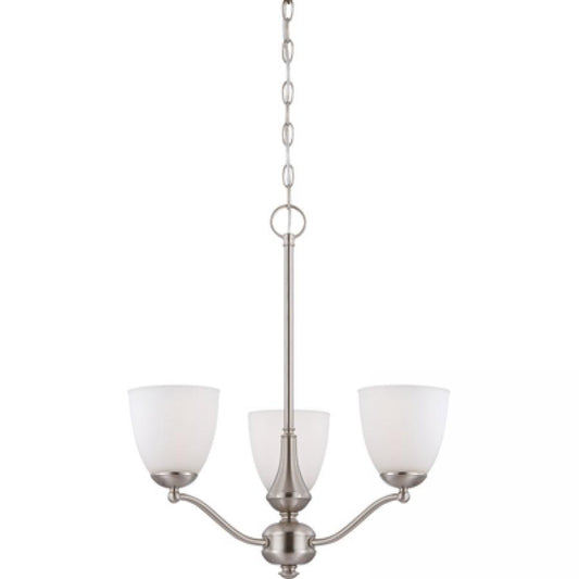NUVO LIGHTING PATTON 3 LT CHAND ARMS UP FROSTED BN #60/5036