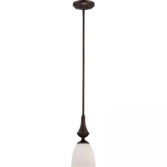 NUVO LIGHTING PATTON 1 LT MINI PENDANT FROSTED PR BR #60/5137