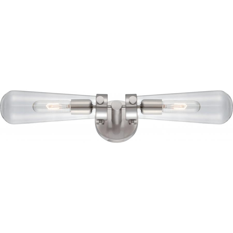 NUVO LIGHTING BEAKER 2 LT WALL SCONCE BN #60/5263 60-5263