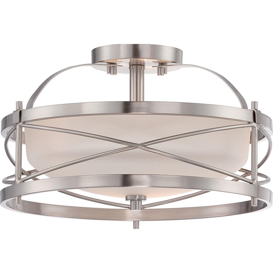 NUVO LIGHTING GINGER 2 LT SEMI FLUSH EO BN #60/5331 60-5331