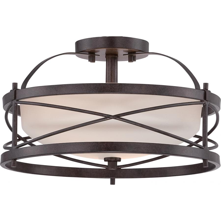 NUVO LIGHTING GINGER 2 LT SEMI FLUSH EO OB #60/5335