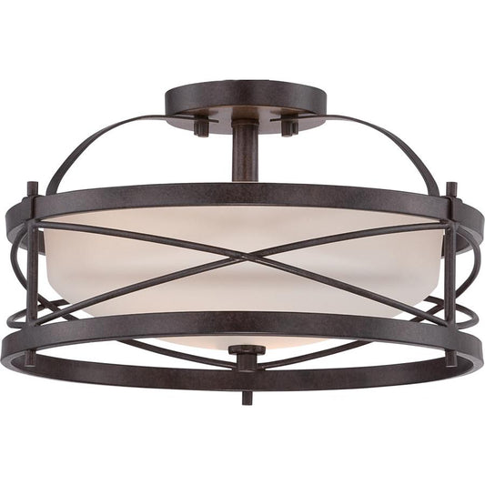 NUVO LIGHTING GINGER 2 LT SEMI FLUSH EO OB #60/5335