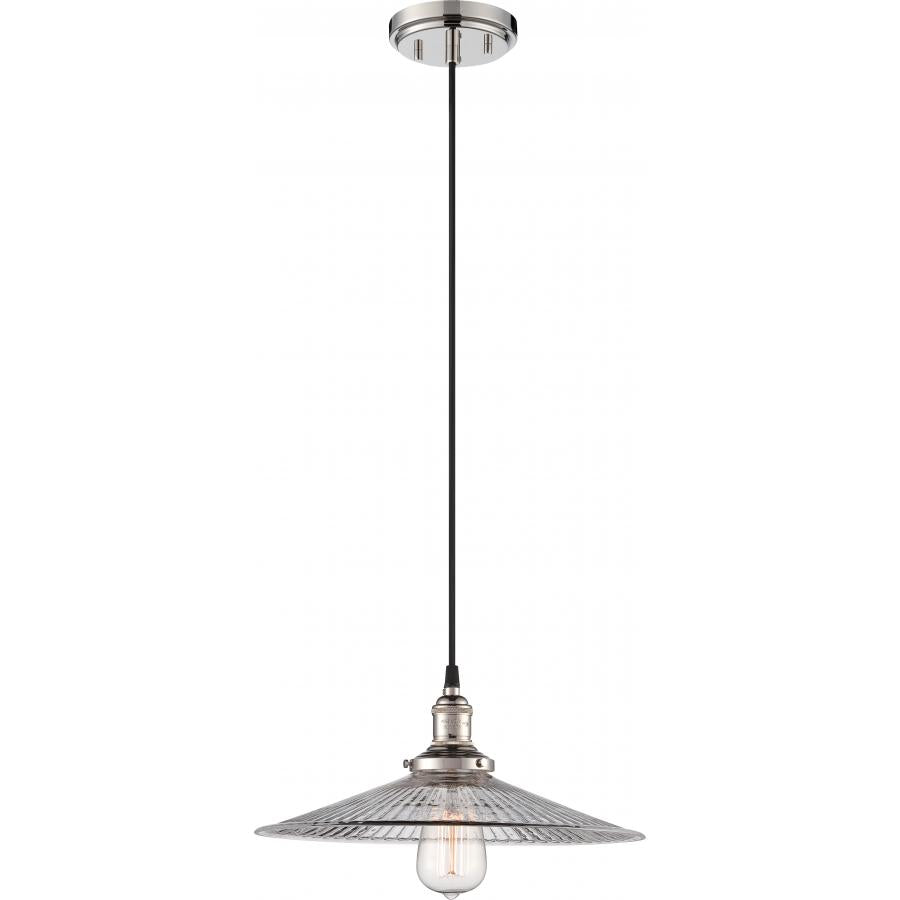 NUVO LIGHTING VINTAGE 1 LT PENDANT PN CLR RIBBED #60/5416