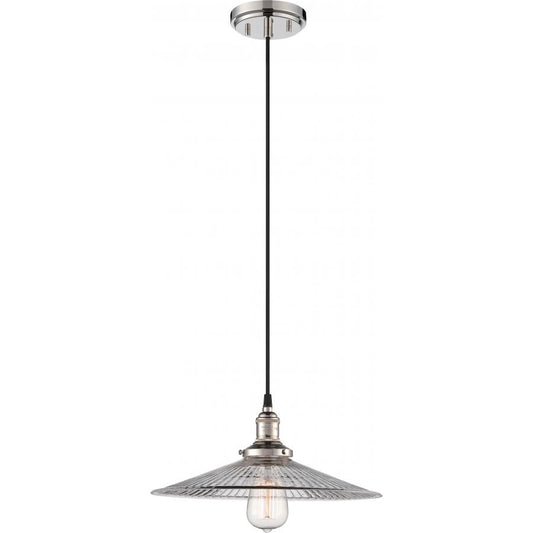 NUVO LIGHTING VINTAGE 1 LT PENDANT PN CLR RIBBED #60/5416