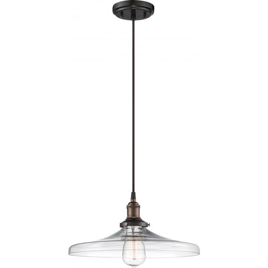 NUVO LIGHTING VINTAGE 1 LT PENDANT RB CLEAR SHADE 14" #60/5507