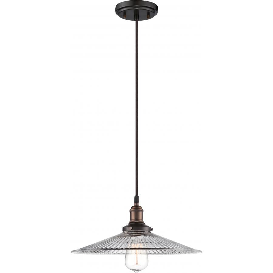 NUVO LIGHTING VINTAGE 1 LT PENDANT RB CLR RIBBED #60/5516