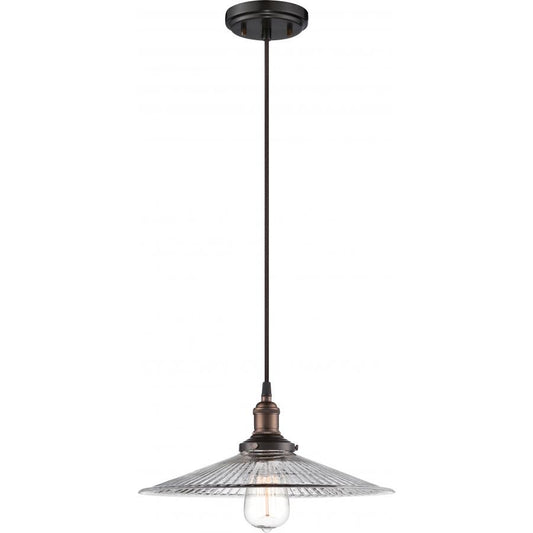 NUVO LIGHTING VINTAGE 1 LT PENDANT RB CLR RIBBED #60/5516