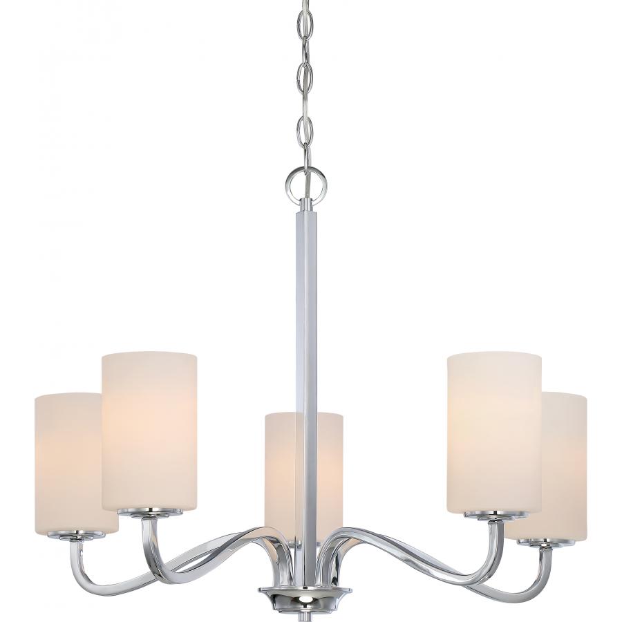 NUVO LIGHTING WILLOW 5 LT HANGING WH GLASS PN #60/5805