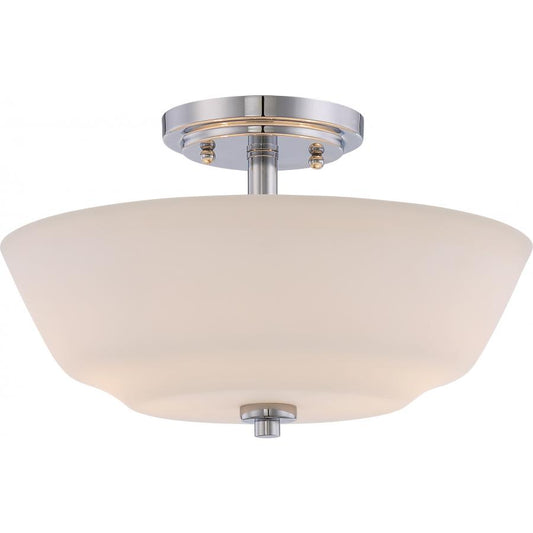 NUVO LIGHTING WILLOW 2 LT SEMI FLUSH WHI GLASS PN #60/5806