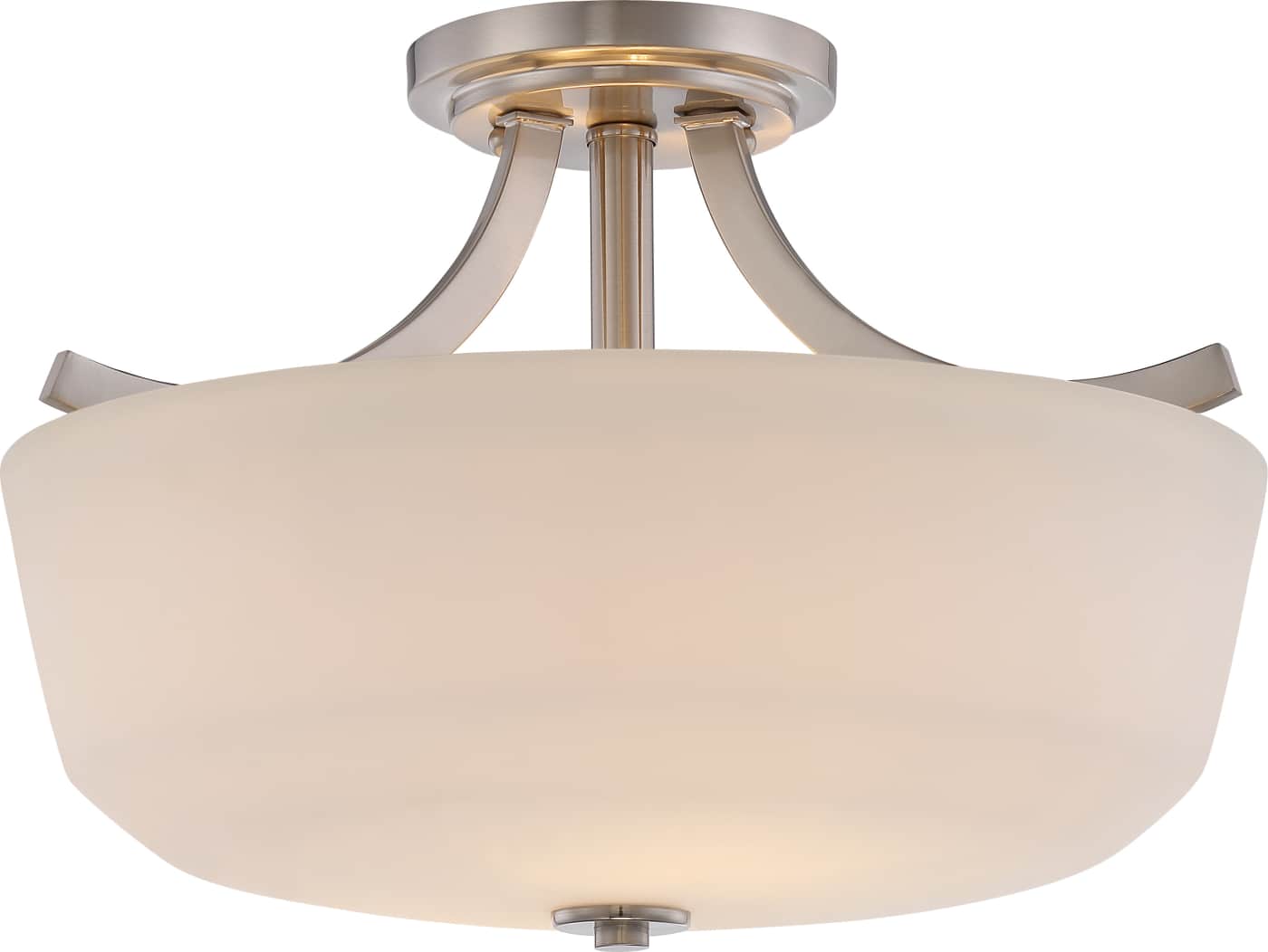 NUVO LIGHTING LAGUNA 2 LT SEMI FLUSH BRUSHED NICKEL #60/5826 60-5826
