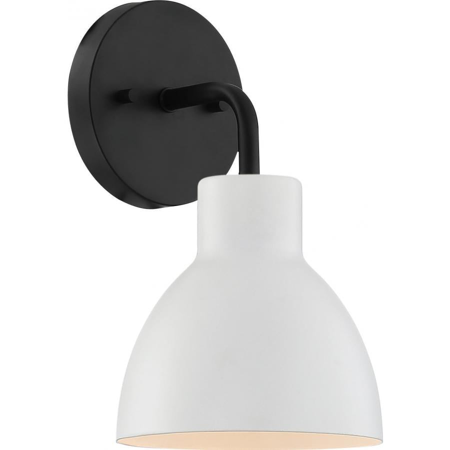NUVO LIGHTING SLOAN 1 LIGHT VANITY MB WH #60/6784