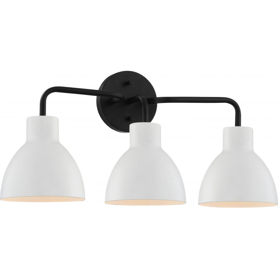 NUVO LIGHTING SLOAN 3 LIGHT VANITY MB WH #60/6786 60-6786