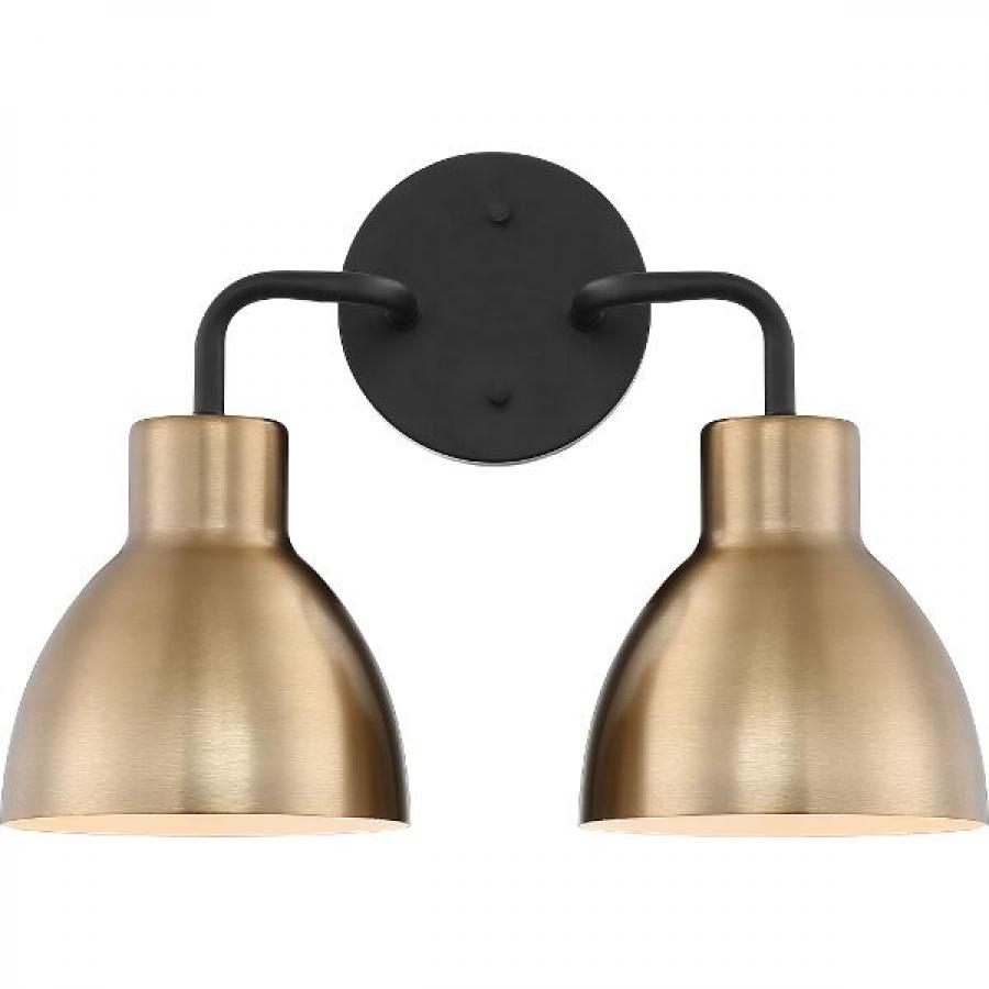 NUVO LIGHTING SLOAN 2 LIGHT VANITY MB BB #60/6792