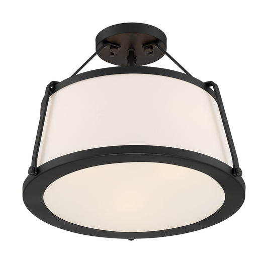 NUVO LIGHTING CUTTY 3LT SEMI FLUSH MB #60/6998