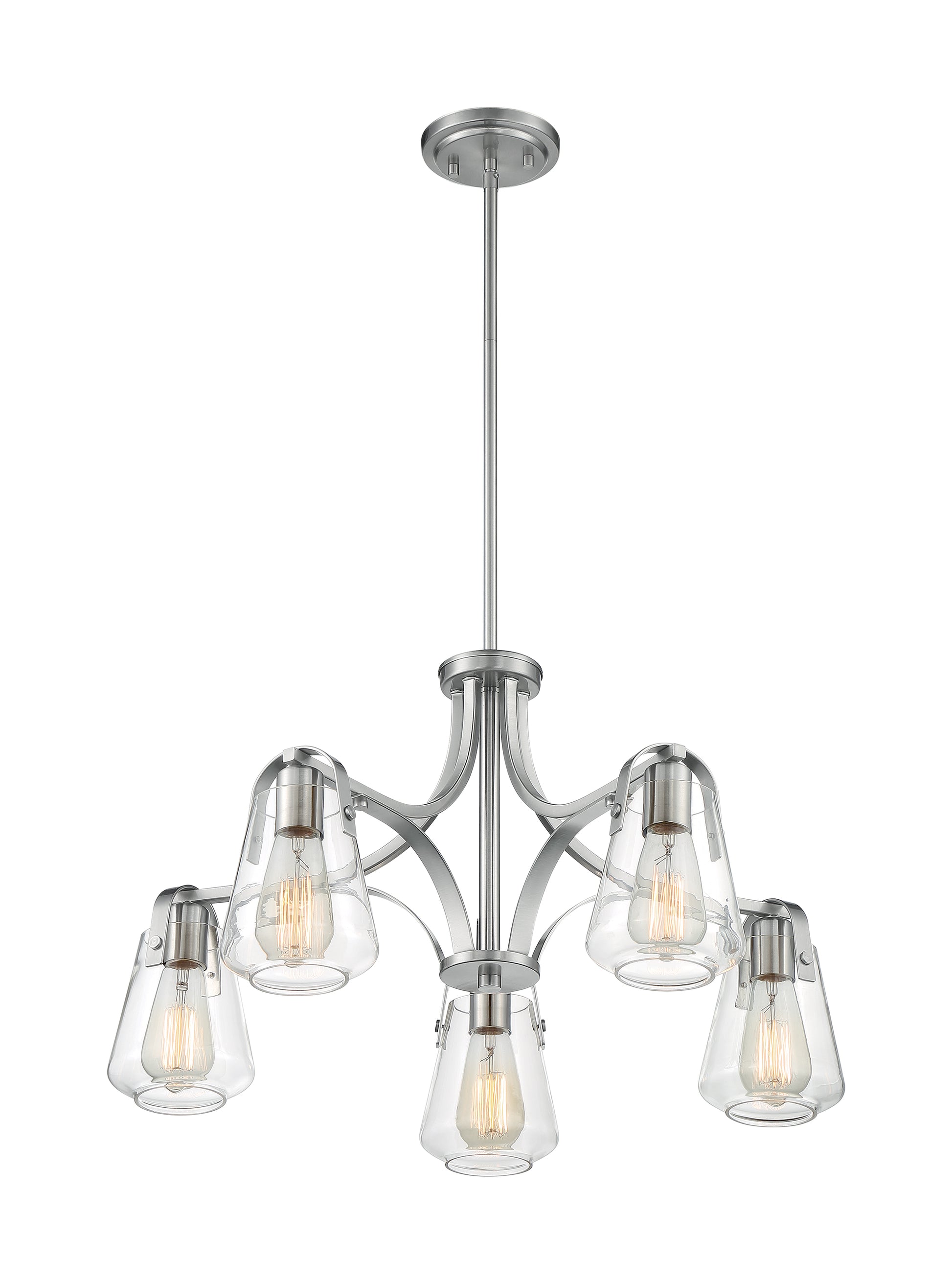 NUVO LIGHTING SKYBRIDGE 5 LIGHT CHANDELIER BN #60/7115 60-7115