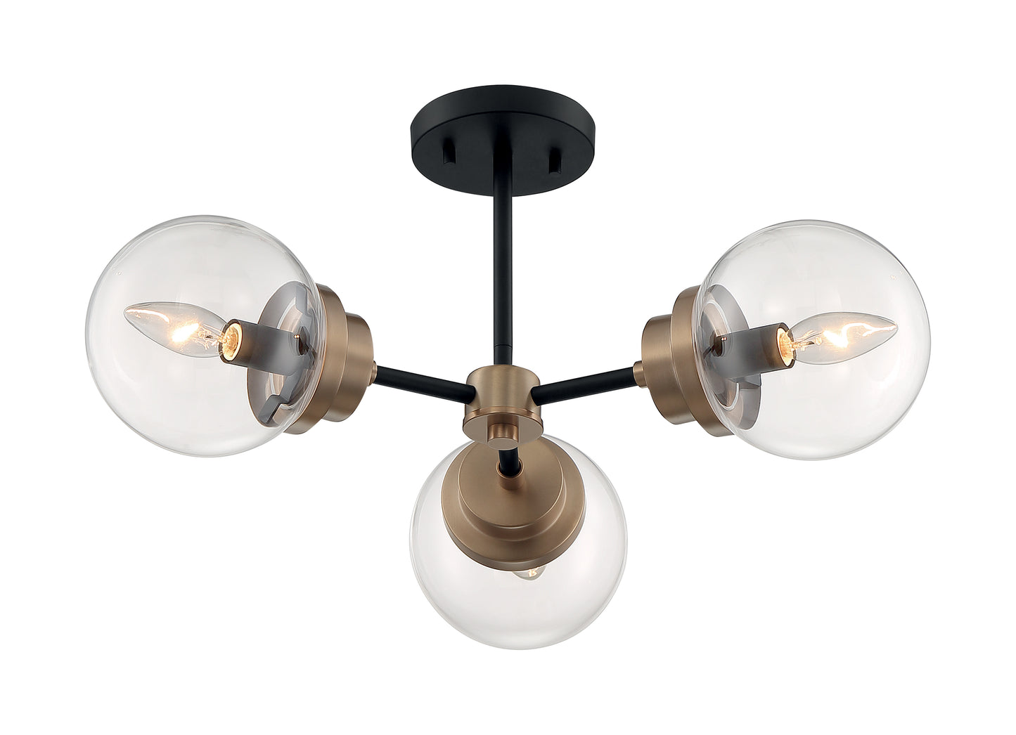 NUVO LIGHTING AXIS 3 LIGHT SEMI FLUSH MB #60/7123
