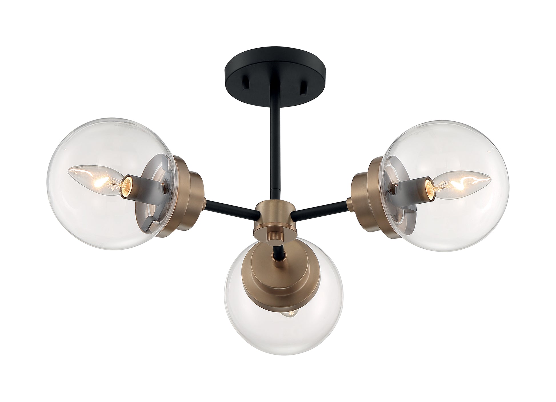 NUVO LIGHTING AXIS 3 LIGHT SEMI FLUSH MB #60/7123 60-7123