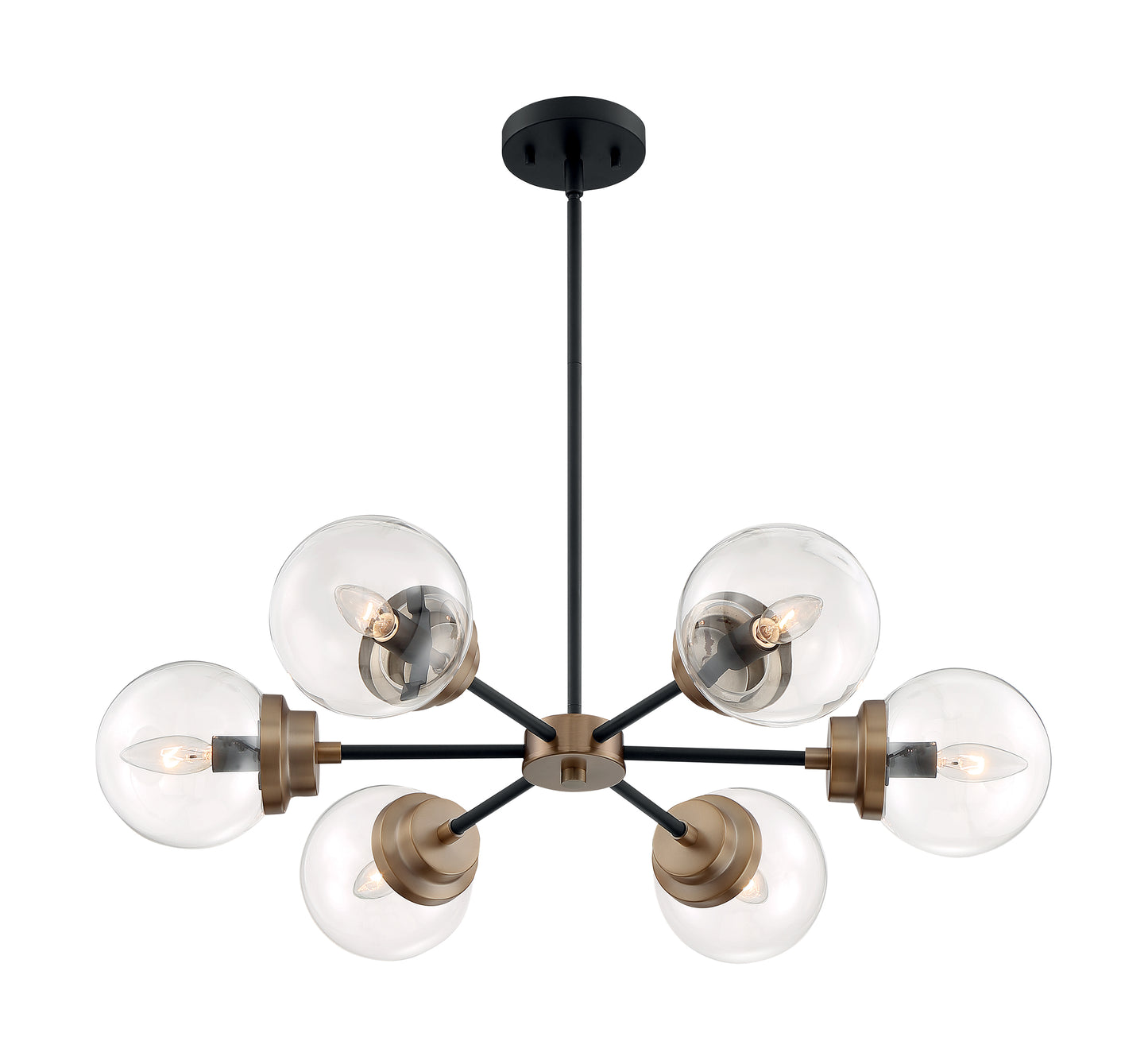 NUVO LIGHTING AXIS 6 LIGHT CHANDELIER MB #60/7126