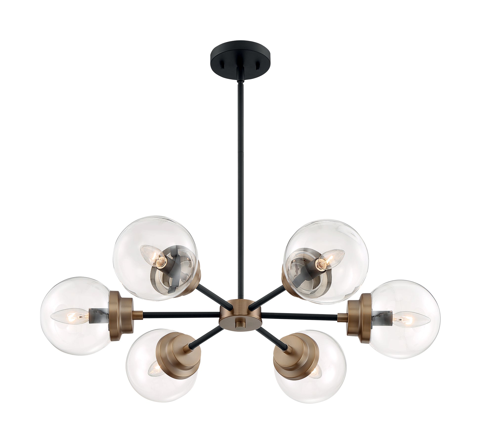 NUVO LIGHTING AXIS 6 LIGHT CHANDELIER MB #60/7126 60-7126