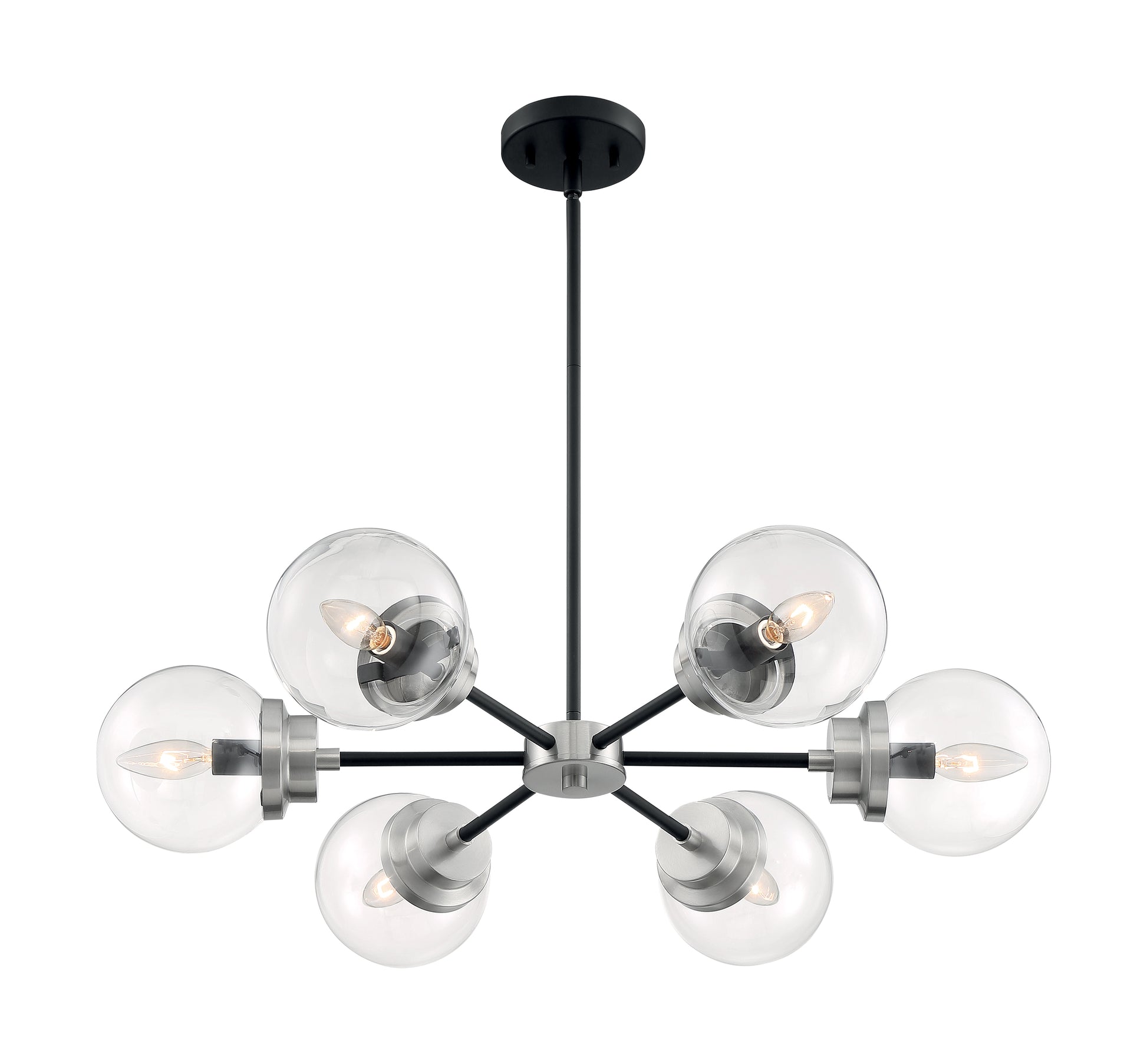 NUVO LIGHTING AXIS 6 LIGHT CHANDELIER #60/7136 60-7136