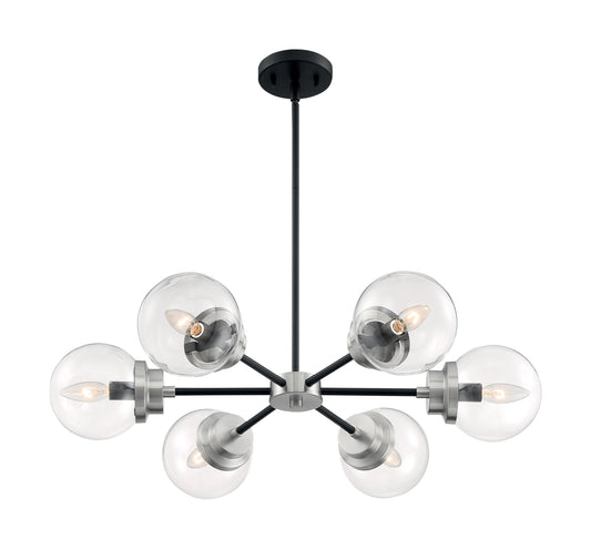 NUVO LIGHTING AXIS 6 LIGHT CHANDELIER #60/7136