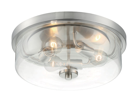 NUVO LIGHTING SOMMERSET 3 LIGHT FLUSH MOUNT BN #60/7169