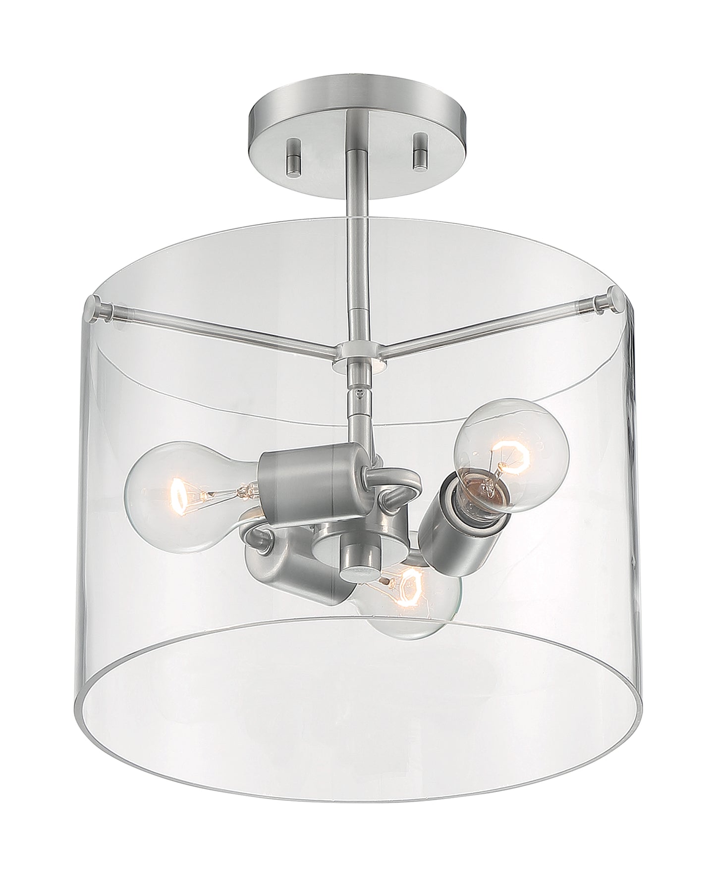 NUVO LIGHTING SOMMERSET 3 LIGHT SEMI FLUSH BN #60/7178