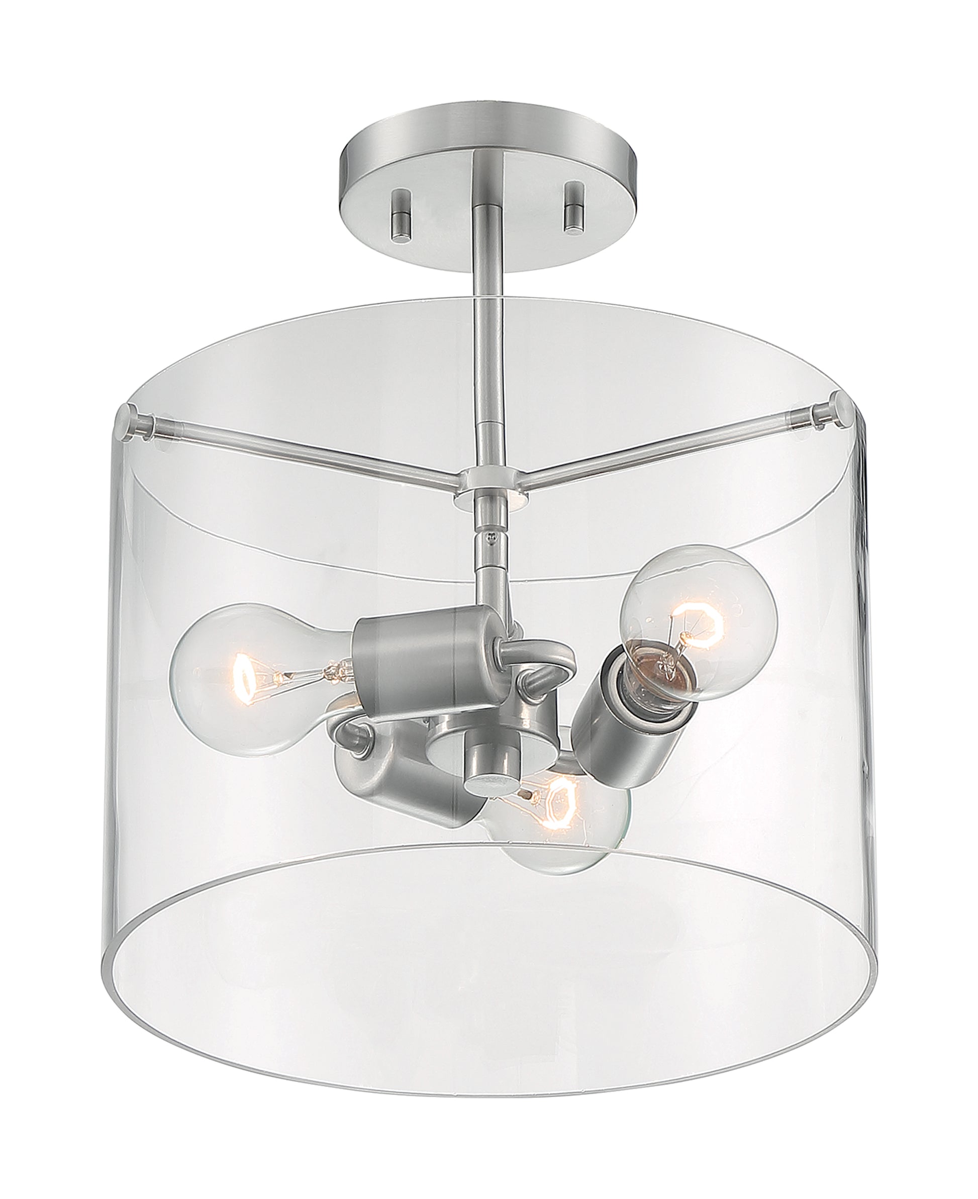 NUVO LIGHTING SOMMERSET 3 LIGHT SEMI FLUSH BN #60/7178 60-7178