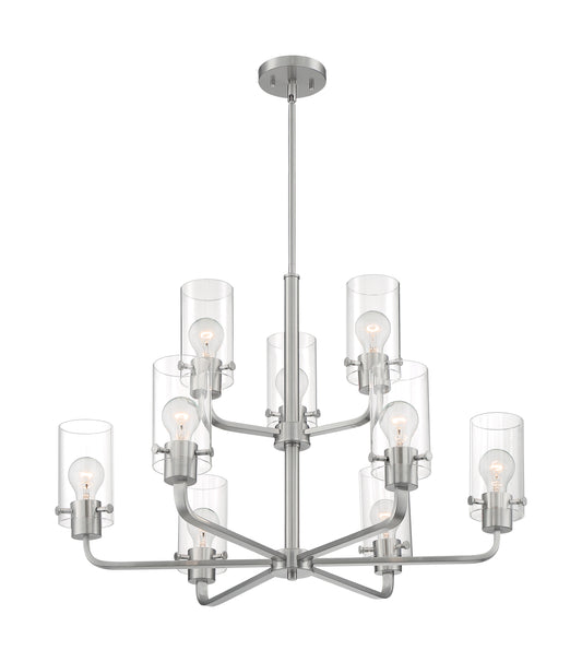 NUVO LIGHTING SOMMERSET 9 LIGHT CHANDELIER BN #60/7179