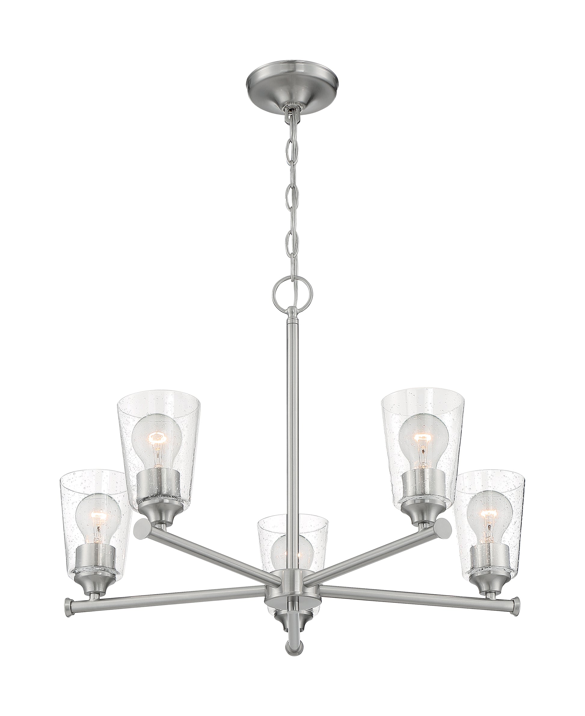NUVO LIGHTING BRANSEL 5 LIGHT CHANDELIER BN #60/7185 60-7185