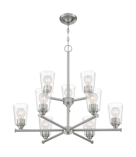 NUVO LIGHTING BRANSEL 9 LIGHT CHANDELIER BN #60/7189