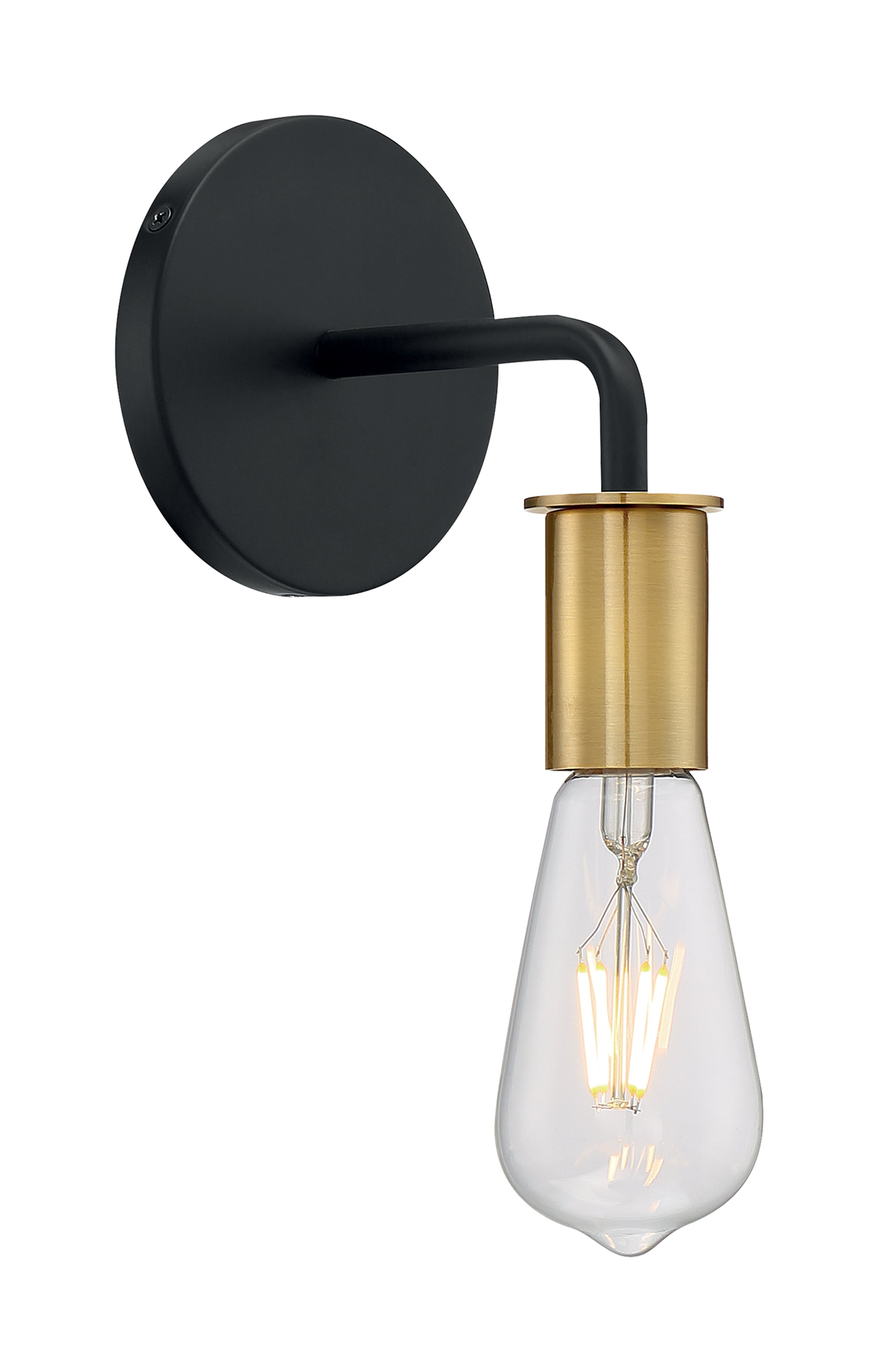 NUVO LIGHTING RYDER 1 LIGHT WALL SCONCE BK BB #60/7341 60-7341