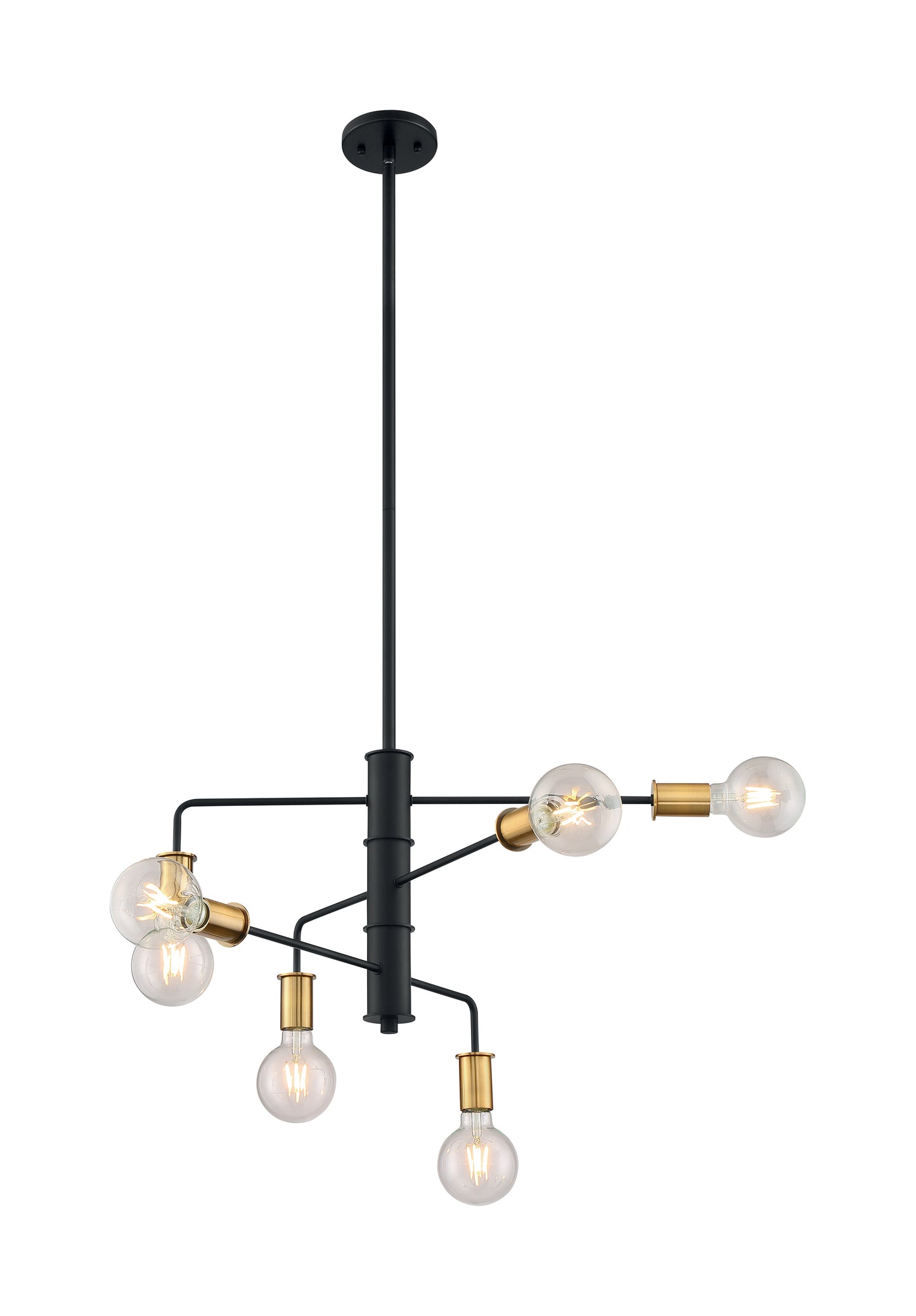 NUVO LIGHTING RYDER 6 LIGHT CHANDELIER BK BB #60/7344