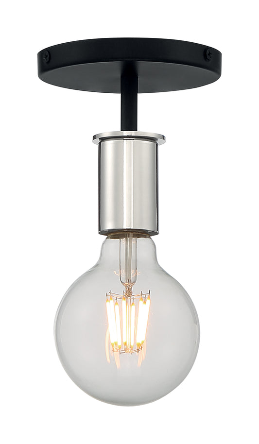 NUVO LIGHTING RYDER 1 LIGHT SEMI FLUSH BK PN #60/7353