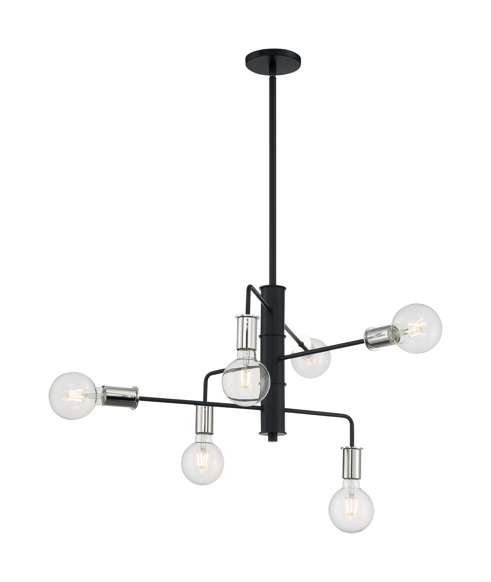 NUVO LIGHTING RYDER 6 LIGHT CHANDELIER BK PN #60/7354 60-7354