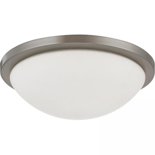 NUVO LIGHTING LED BUTTON BRUSHED NICKEL 13" FLUSH #62/1043