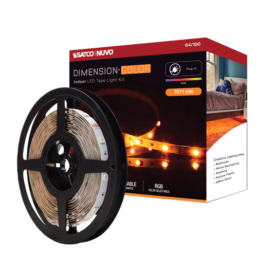 NUVO LIGHTING TAPE/RGB/IP20/PLUG/16' #64/100