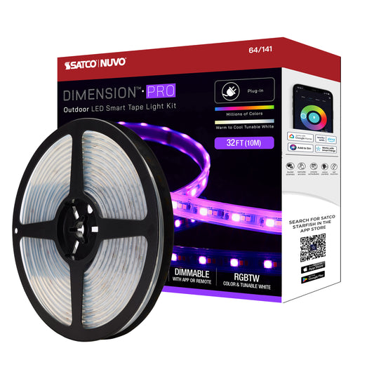 NUVO LIGHTING TAPE/RGBTW-HO/IP65/PLUG/SF/32' #64/141