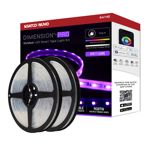 NUVO LIGHTING TAPE/RGBTW-HO/IP65/PLUG/SF/64' #64/142