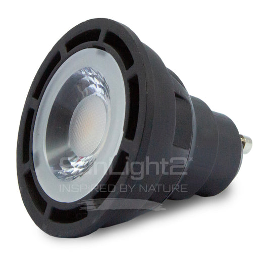 LTF TECHNOLOGY 7W GU10 BI-PIN BASE 120V 3000K-1800K WARM DIM 60° BLACK #GU10A7W3018KWD60B